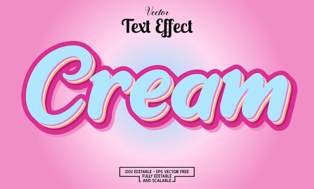 Vector cream modern editable text effect design