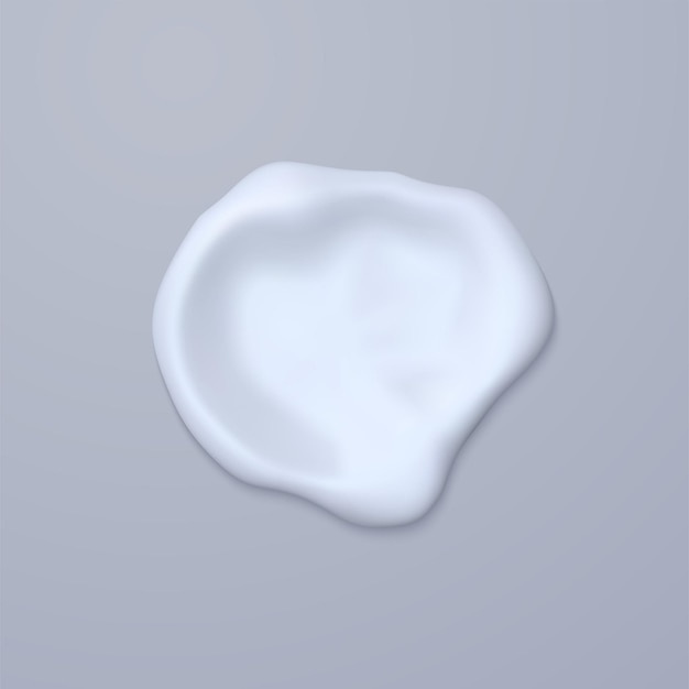 Cream smear isolated on grey background