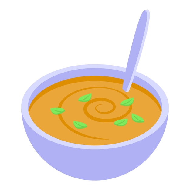 Vector cream soup tahini icon isometric vector middle art