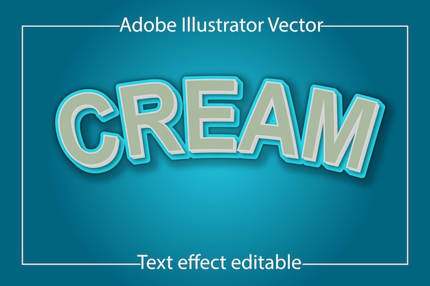 Cream text effect editable illustrator