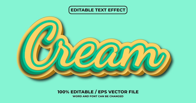 Cream text effect style