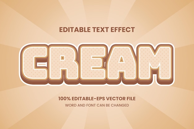 Vector cream text effect