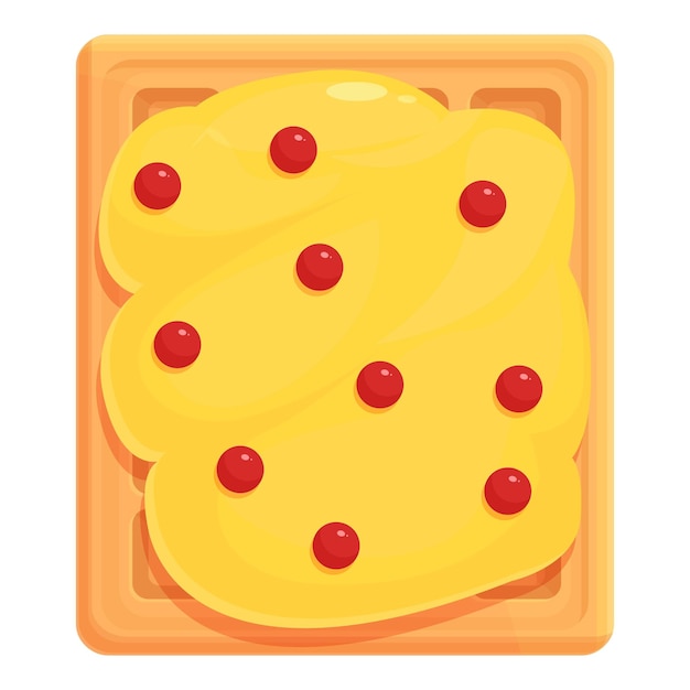 Vector cream waffle icon cartoon vector sweet food tasty food