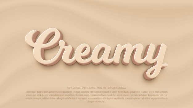 Creamy 3d editable text effect