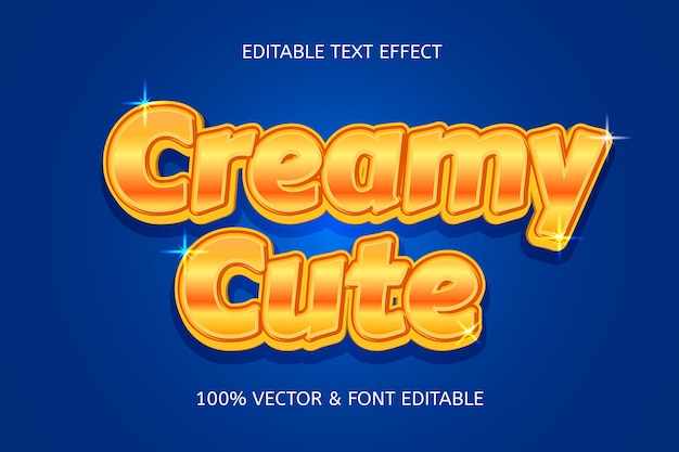 Creamy cute style cartoon editable text effect