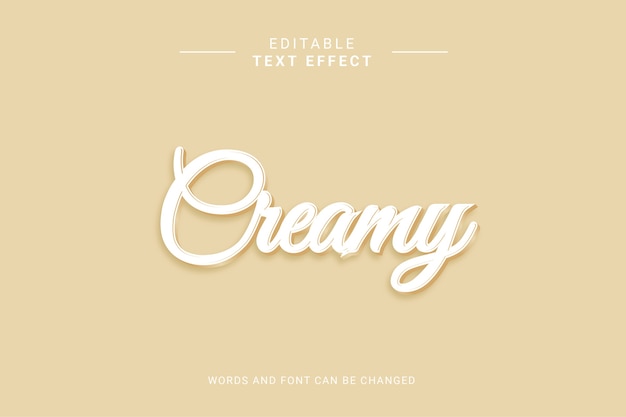 Creamy editable text effect