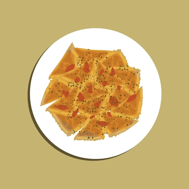 Vettore illustrazione vettoriale cremosa di ravioli italiani per il menu della cucina europea