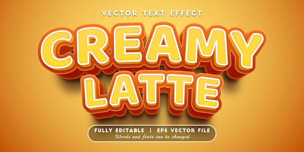 Creamy latte text effect with editable text style