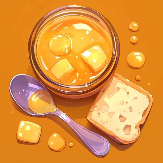 Vector creamy peanut butter smooth cartoon style