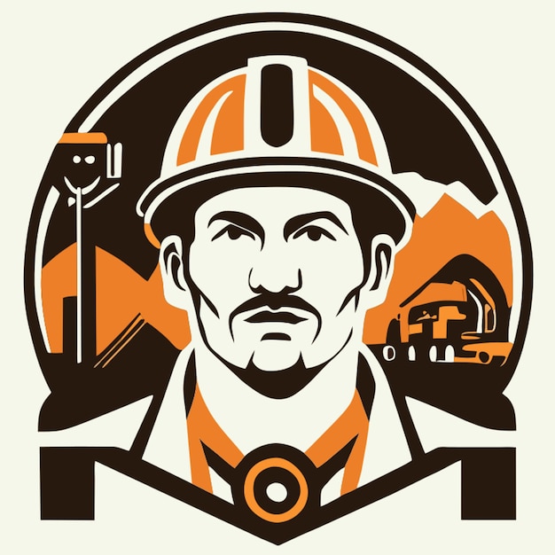 create coal miner in retro style vector illustration