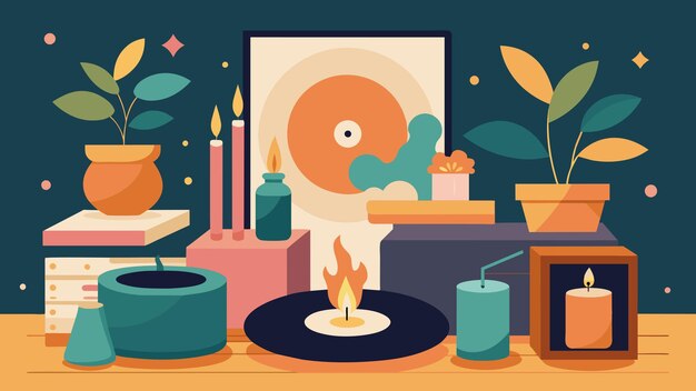 Vector create a cozy and inviting ambiance with scented candles and diffusers to enhance your vinyl