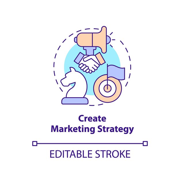 Create marketing strategy concept icon