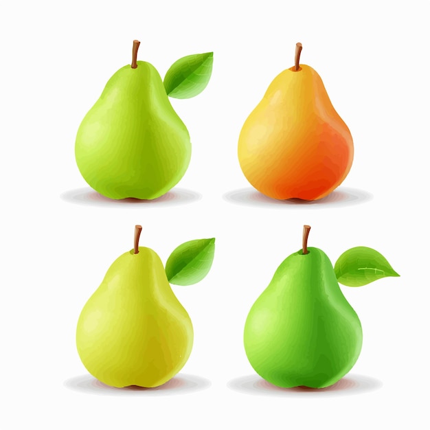 Create a mouthwatering design with this collection of pear vector graphics