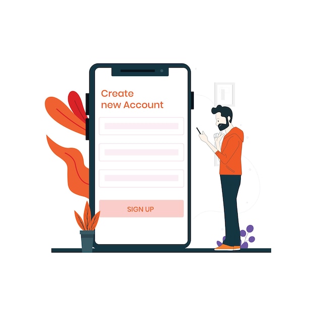 Create a new account concept illustration