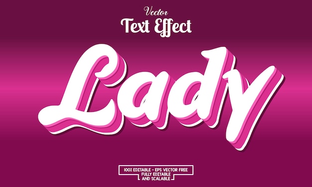 create on a pink background lady editable text effect