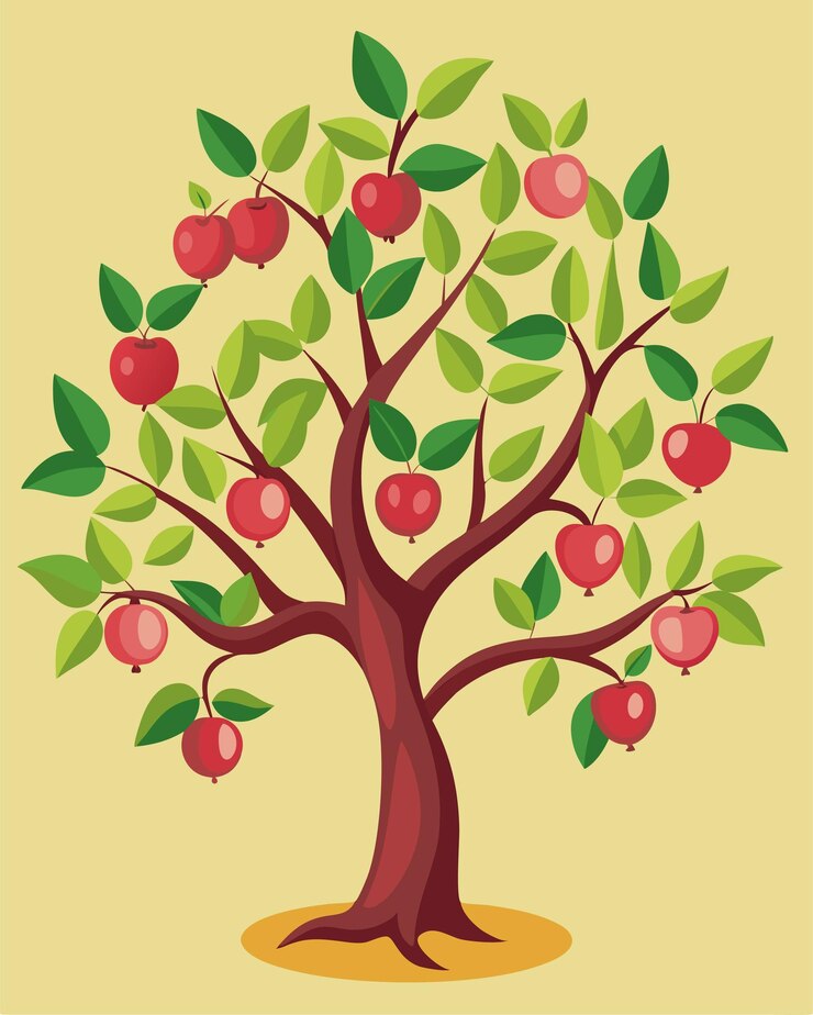 Vector create a plum tree vector design white background