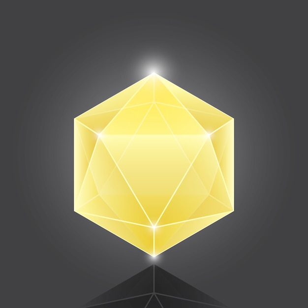 Вектор Создание геометрического элемента gemstone из полигона на сером фоне