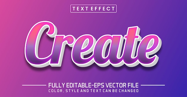 Vector create text editable style effect