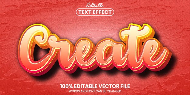 Create text, font style editable text effect