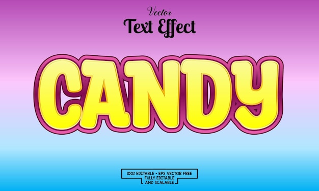 create a vector stock candy editable text effect