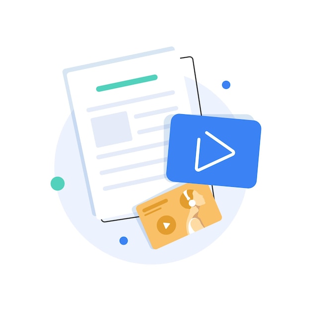 Create video content and make moneyFlat design vlog conceptflat design icon vector illustration