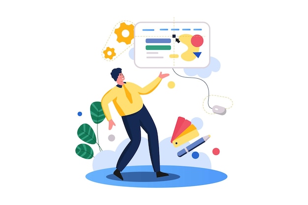 create website for business flat vector illustration