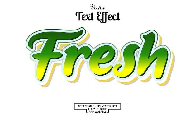 Vector create on a white background fresh editable text effect