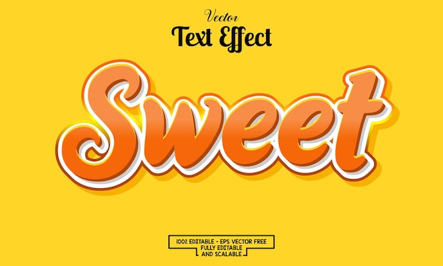 create on a yellow background sweet editable text effect