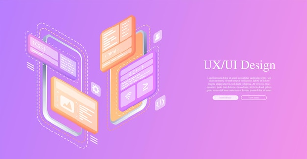 Вектор Создаёт индивидуальный дизайн для мобильного приложения ui ux designразработка дизайна приложений