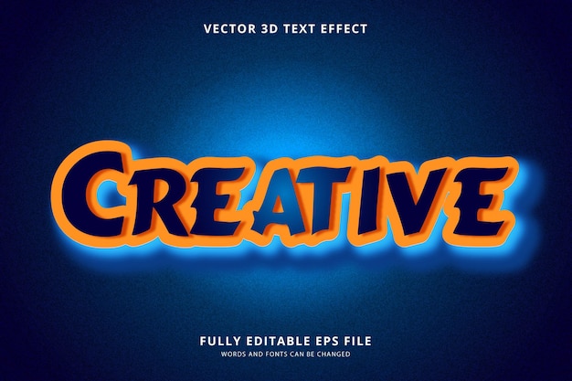 Creatief 3D-teksteffect Vector volledig bewerkbare hoge kwaliteit