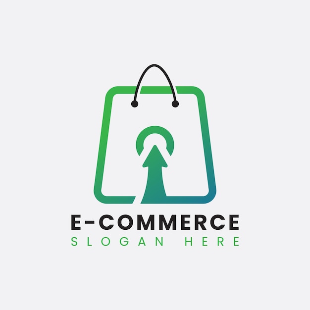 Creatief abstract modern ecommerce-logo-ontwerp kleurrijke gradiënt online winkelen logo-sjabloon