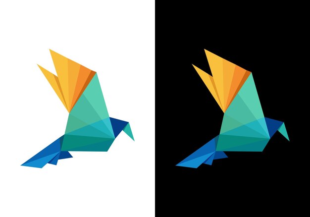 Vector creatief abstract vogel logo ontwerp icoon