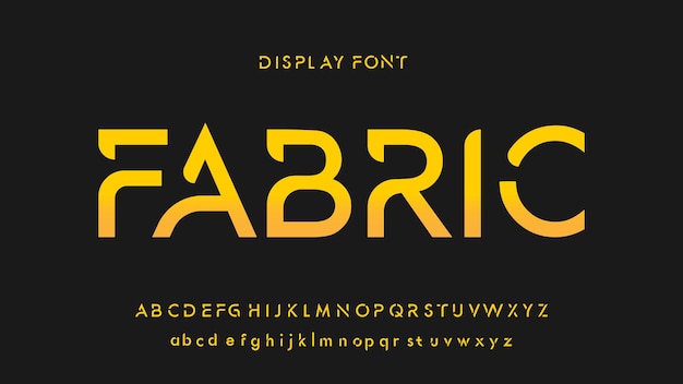 Creatief alfabet lettertype elektronische abstracte typografie technologie sport muziek toekomst