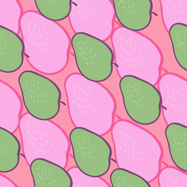 Creatief appel naadloos patroon in fruis-behang in doodle-stijl