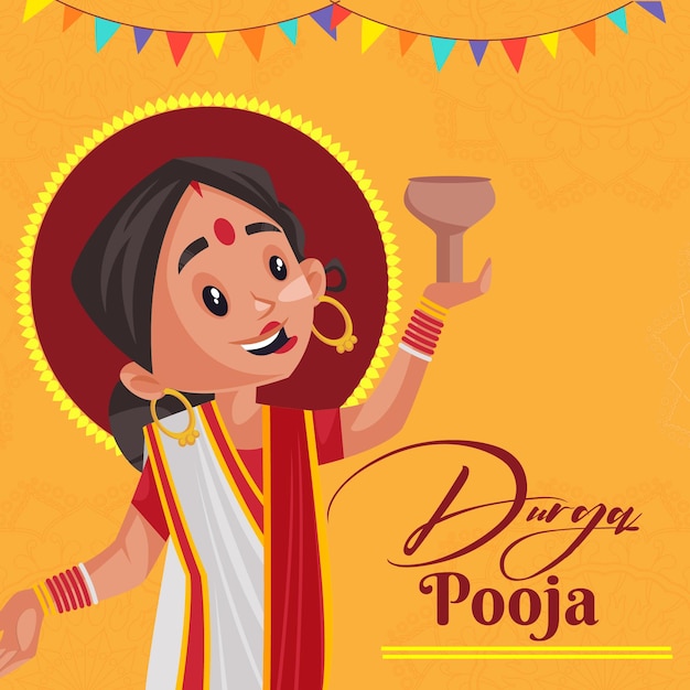 Creatief bannerontwerp van het indiase festival durga pooja