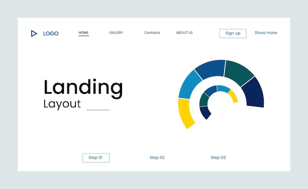 Creatief bedrijfslandingspagina-ontwerp met meerdere kleurvormen