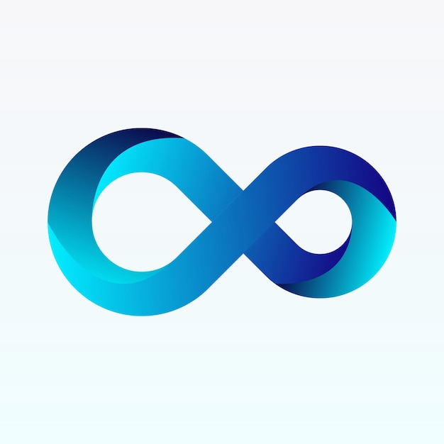 Creatief blauw infinity logo vector ontwerp