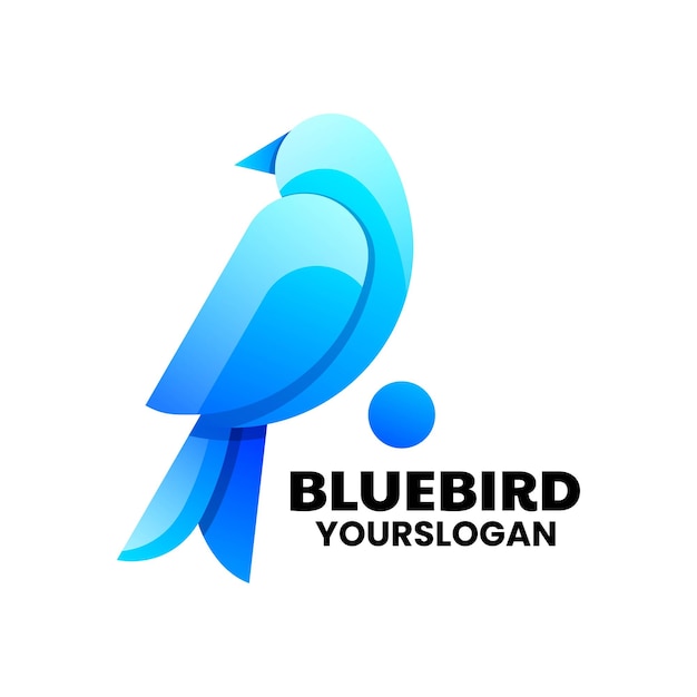 Vector creatief blauw vogel kleurrijk logo-ontwerp