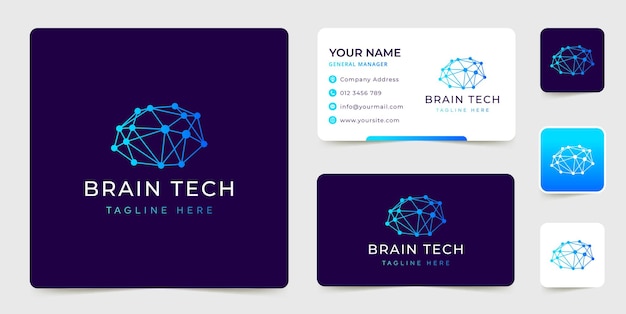 Creatief brein tech logo ontwerp abstracte slimme geest voor modern technologie logo