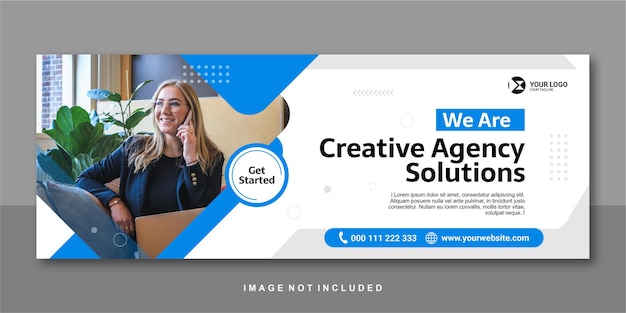 Vector creatief bureau-oplossing facebook banner premium design