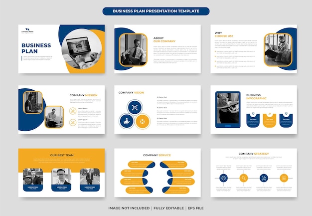 Creatief businessplan of zakelijke powerpoint-presentatiesjabloon ontwerpbrochure