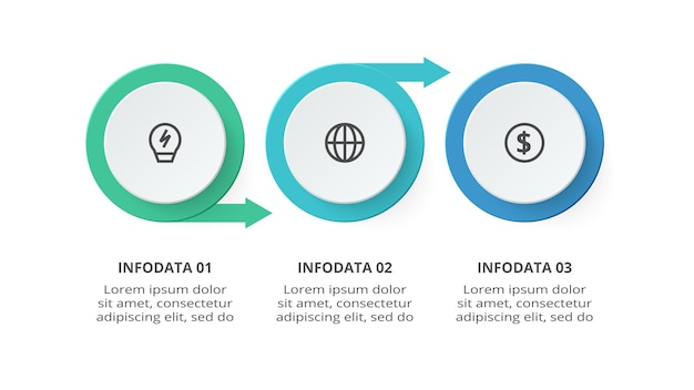 Creatief concept voor infographic met 3 stappen opties onderdelen of processen bedrijfsgegevens visualisatie