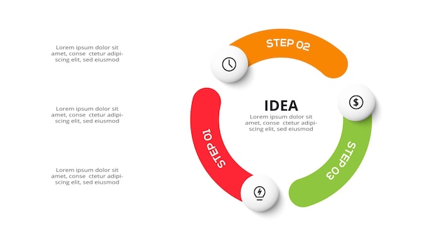 Creatief concept voor infographic met 3 stappen opties onderdelen of processen