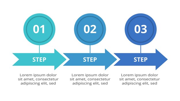 Creatief concept voor infographic met 3 stappen opties onderdelen of processen