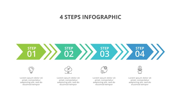 Creatief concept voor infographic met 4 stappen opties onderdelen of processen bedrijfsgegevens visualisatie