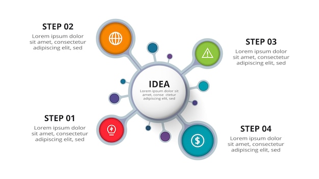 Creatief concept voor infographic met 4 stappen opties onderdelen of processen