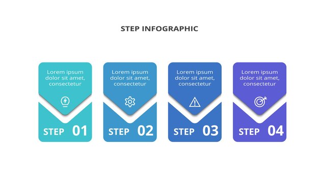 Creatief concept voor infographic met 4 stappen opties onderdelen of processen