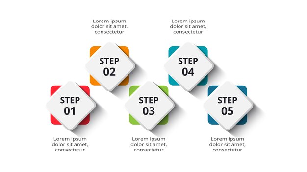 Creatief concept voor infographic met 5 stappen opties onderdelen of processen