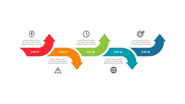 Creatief concept voor infographic met 5 stappen opties onderdelen of processen