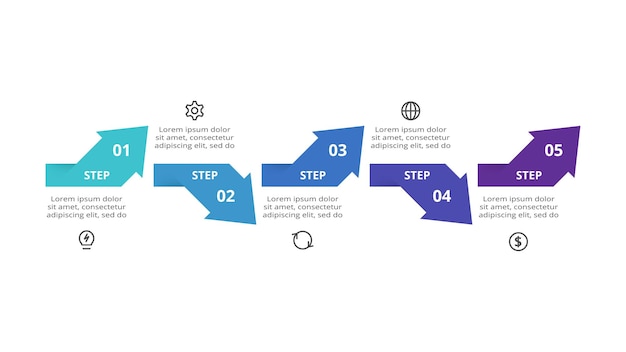 Creatief concept voor infographic met 5 stappen opties onderdelen of processen